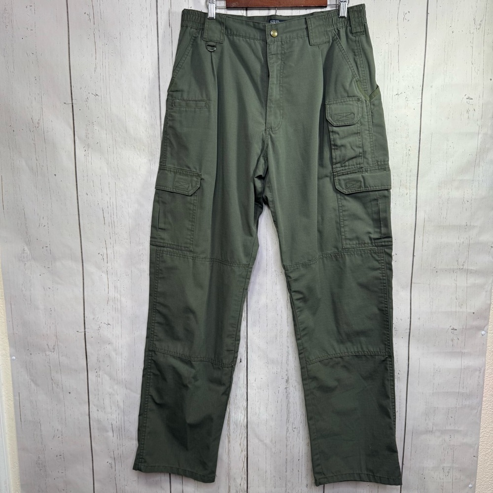 5.11 Tactical Mens Cargo Pants Ripstop Green Outdoor Utility Workwear 34X34